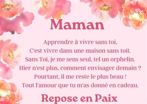 Poèmes en hommage à une maman décédée