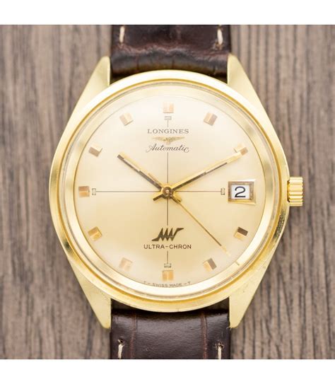 Longines Ultra Chron Automatic Vintage Mens Solid 18k Gold Watch