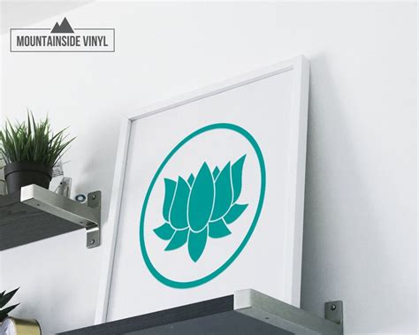 Lotus Flower Vinyl Decal Yoga Lotus Sticker Laptop Sticker Etsy