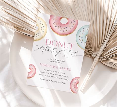 Donut Mind If I Do Invitation Template Donuts Bridal Shower Invitation