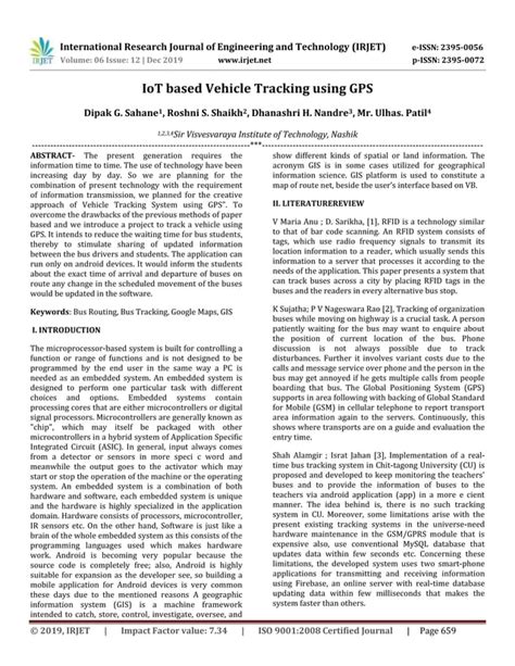 IRJET IoT Based Vehicle Tracking Using GPS PDF