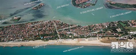 Aerial view of the Lido di Venezia - Province of Venice, Veneto Region ...