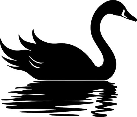 Cisne Negro Silueta Negra Con Fondo Transparente Vector Premium