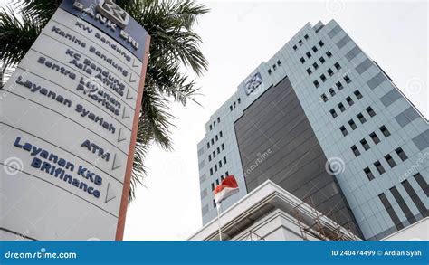 Bank Bri Branch Office On Asia Afrika Road Bandung Editorial Stock