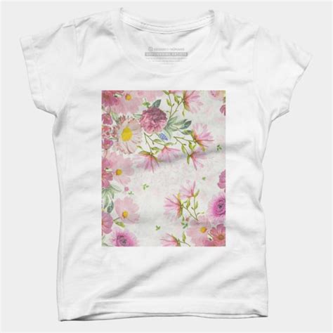 Pink Feminine Flowers Floral Sketch Mens Perfect Tee By