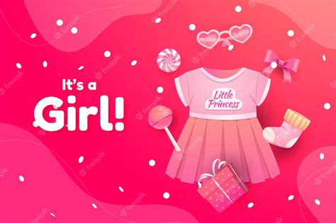 Premium Vector | Realistic baby girl background