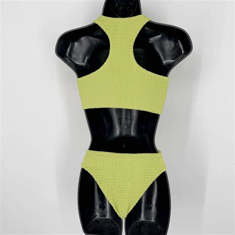 Naked Wardrobe Women S Green Swimsuit One Piece Depop
