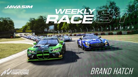 Weekly Race Javasim Brand Hatch Assetto Corsa Competizione Youtube