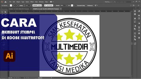 Cara Membuat Stempel Di Adobe Illustrator Youtube