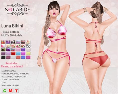 Second Life Marketplace No Cabide Luna Bikini Top And Bottom Huds 30models