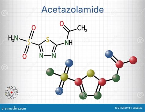 Acetazolamide Molecule 3d, Molecular Structure, Ball And Stick Model ...