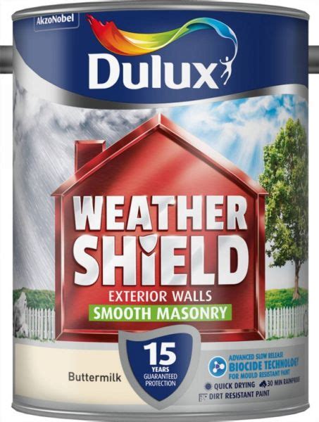 Buy Dulux Weathershield Smooth Masonry Paint L Buttermilk Bhl Co Uk