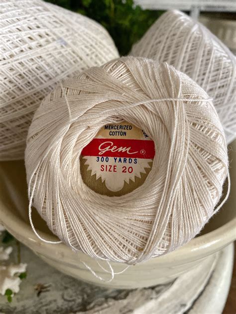 Vintage Crochet Yarn String SET of 3 Spools WHITE Thread Farmhouse ...