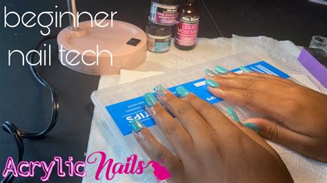 Beginner Nail Tech Tutorial Acrylic Nails How To Do A Full Set Youtube