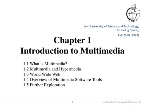 Ppt Exploring Multimedia An Introduction To Multimedia Systems And