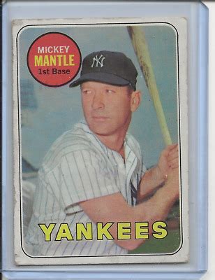 Topps Mickey Mantle Yellow Last Name Low Grade Ny Yankees Ebay