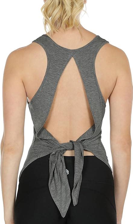 Icyzone Open Back Workout Tops For Women Athletic Shirts Running Sleeveless Tops Exercise Yoga