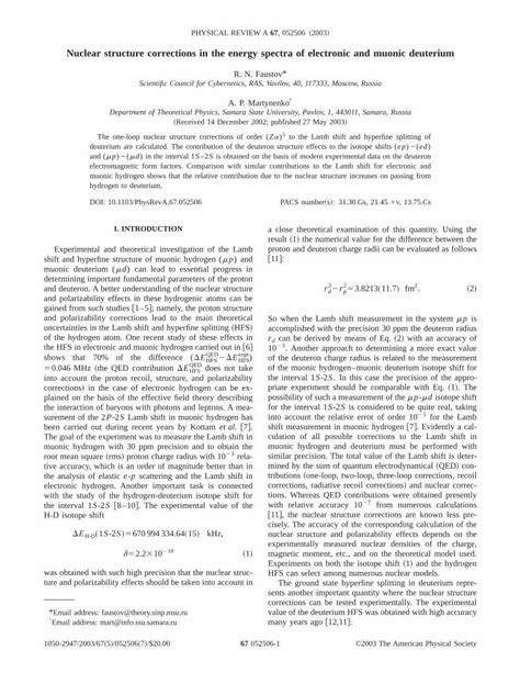 Pdf Nuclear Structure Corrections In The Energy Spectra Of Electronic