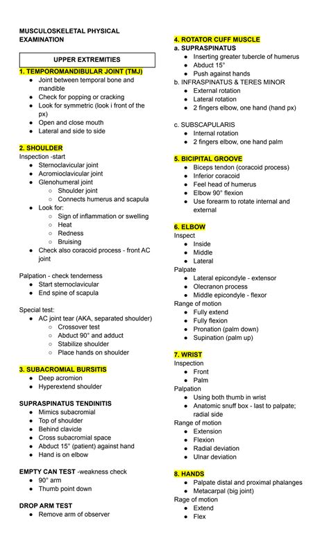 SOLUTION Musculoskeletal Physical Examination Studypool