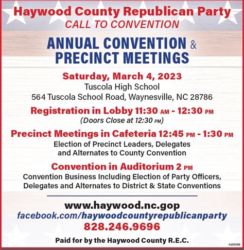 2023 Precinct Meetings And Convention Haywood County Republican Party