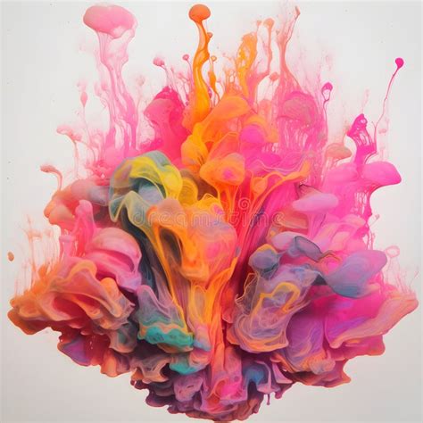 Generative Ai Illustrations Fluid Art Mixing Colors That Explode And