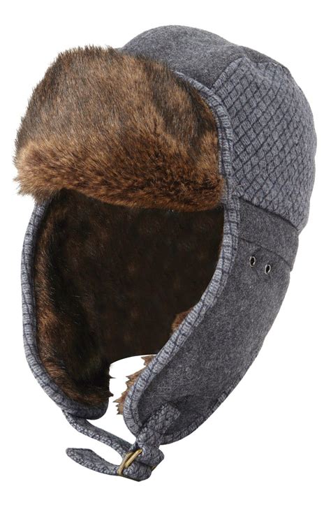 Original Penguin Quilted Melton Wool And Faux Fur Trapper Hat Nordstrom