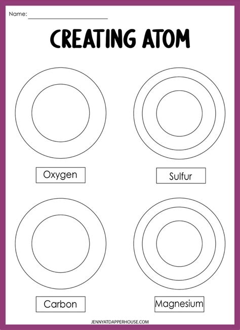 Learn About Atoms With Free Printable Science Worksheets Jenny