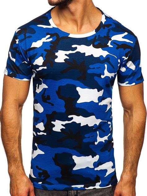 Bolf Herren T Shirt Camo Blau S807