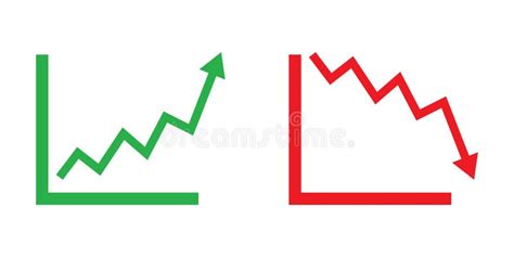 Gráfico Que Sube Y Baja Con Vectores De Flechas Verdes Y Rojas