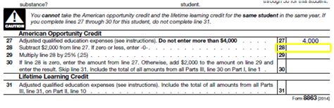 Credit Limit Worksheet Form 8863 Example