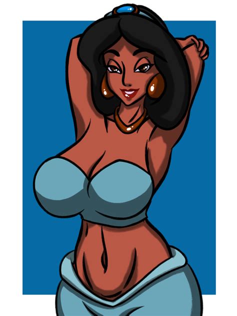 Rule 34 Aladdin Alluring Arabian Clothes Arms Behind Head Bedaxe Breasts Dark Skinned Female