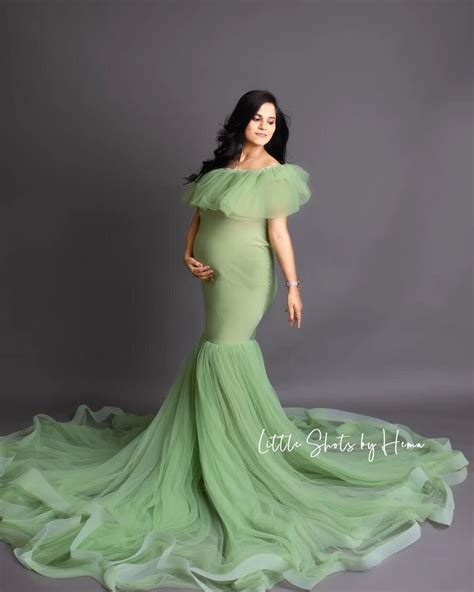 Light Olive Green Shade Maternity Gown Etsy