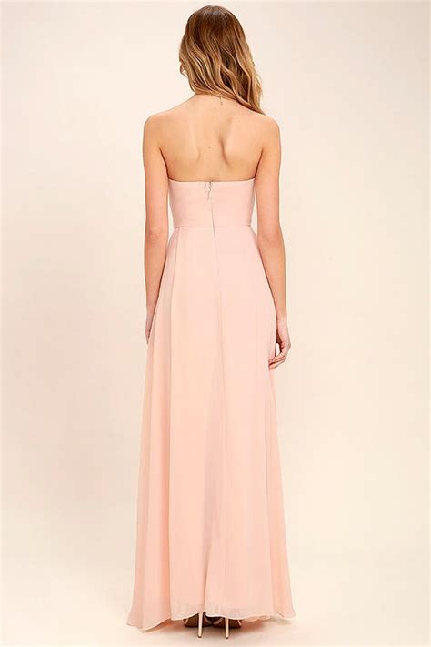 Elegant Blush Pink Dress Strapless Maxi Dress Strapless Dress 84 00