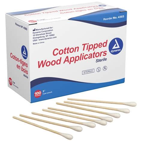 Dynarex Cotton Tipped Applicator With Wood Shaft Applicators