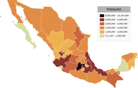 Mexican States By Population Es Anexo Entidades Federativas De