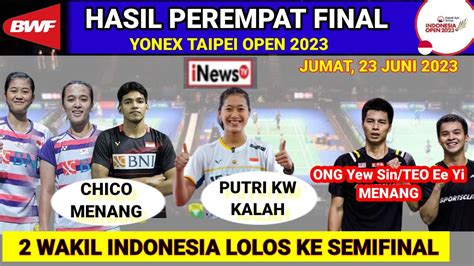 Hasil Taipei Open Hari Ini Babak Besar Ana Tiwi Chico Menang