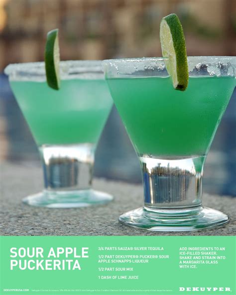 Sour Apple Margarita Recipe Sour Apple Pucker Drink Dekuyper® Recipe Apple Pucker Drinks