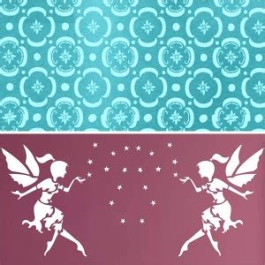 Kayra Decor Combo Modern Floral And Fairy Girl Wall Design Stencils For