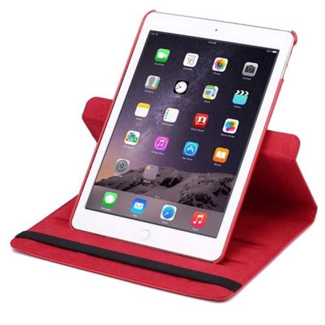 Red Rotatable Flip Leather iPad Air 2 Case | Cool iPad Air 2 Cases ...