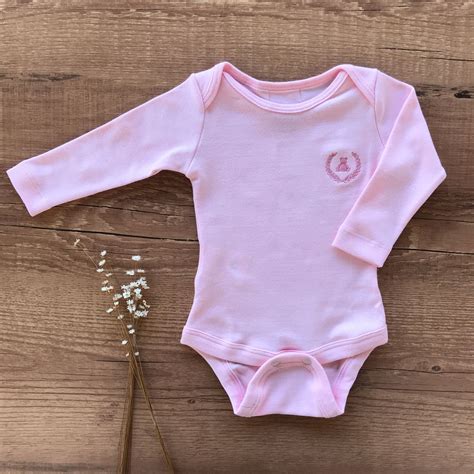 Kit 2 Body Bebê em Algodão Egípcio Longo Ursinho Rosé Safine Baby