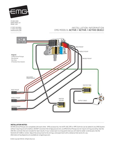 Emg Pickups Top Emg Wiring Diagrams Electric Guitar Pickups Bass