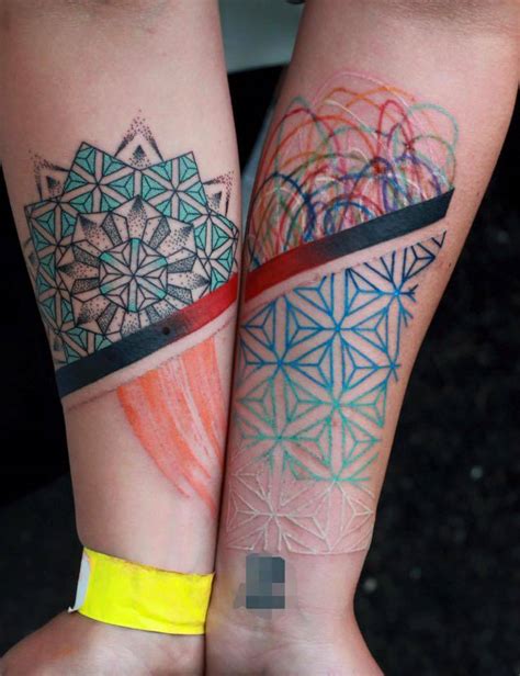 Matching Abstract Tattoo On The Forearm