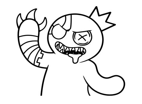 Evil Blue Rainbow Friend Coloring Page Download Print Or Color