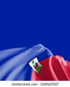 Haiti National Flag Cloth Fabric Waving Stock Photo 2189629507