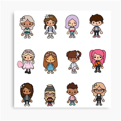 Chose Large Tocaboca Sticker Pack Toca Boca Character Canvas Print For Sale By Mazoria