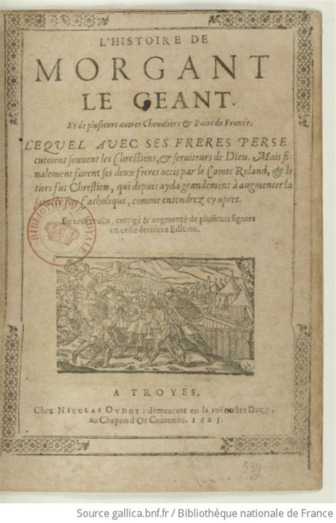 L Histoire De Morgant Le G Ant Et De Plusieurs Autres Chevaliers Et