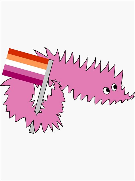 Worm With Lesbian Flag Sticker For Sale By Wormwithastring Redbubble