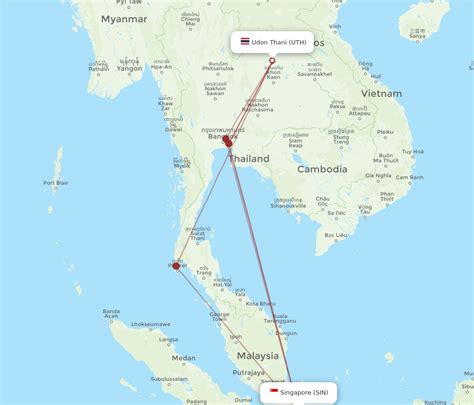 All Flight Routes From Singapore To Udon Thani SIN To UTH Flight Routes