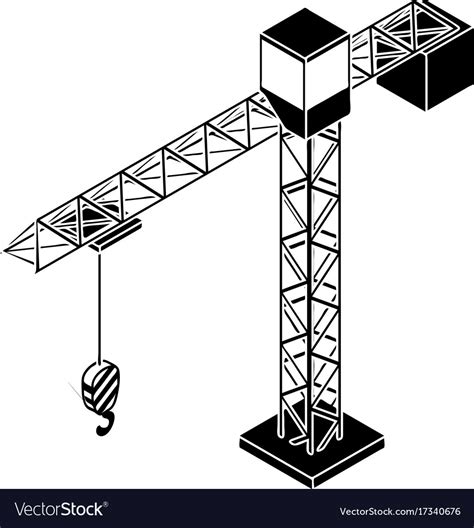 Tower Crane Icon Simple Style Royalty Free Vector Image