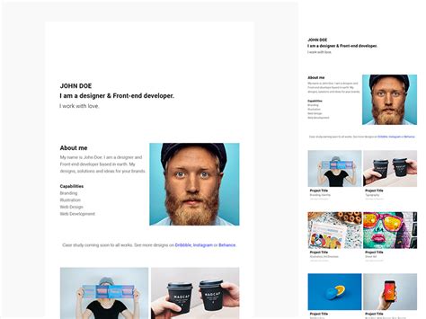 Simple & Minimal Portfolio Website Template - PSD Freebie - Freebie Supply